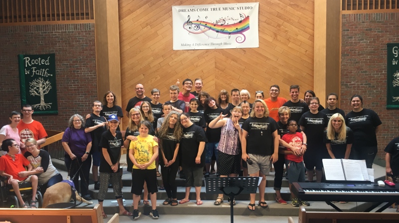 Students of all abilities with the Dreams Come True Music Studio rehearse for a performance in London, Ont. on Friday, July 26, 2019. (Celine Moreau / CTV London)