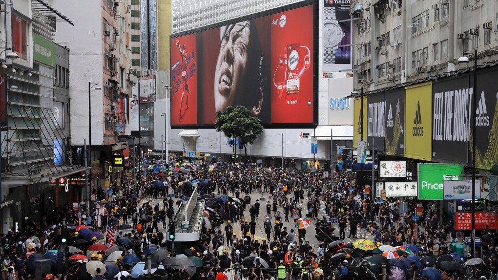 Hong Kong protest financial district