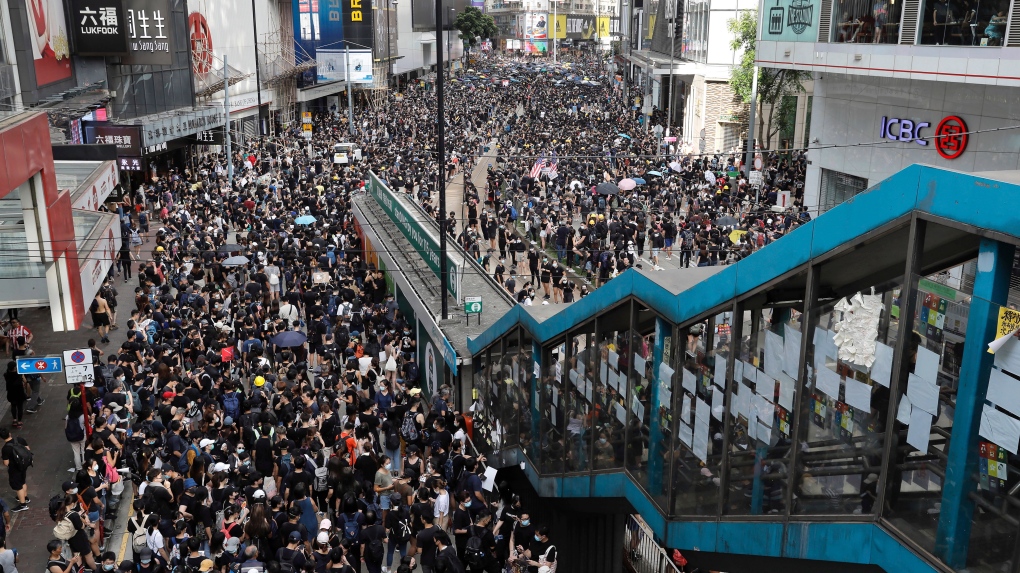 Hong Kong financial distric protest