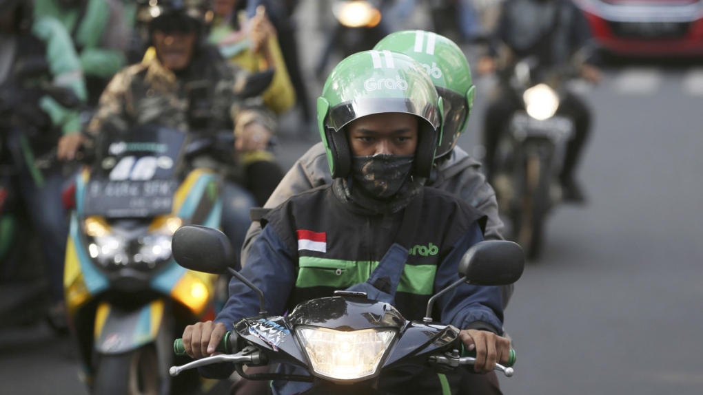 A Grab driver in Jakarta, Indonesia