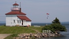 The Gilberts Cove lighthouse is seen in Gilberts Cove, N.S. on Friday, July 5, 2019. (THE CANADIAN PRESS/Andrew Vaughan)