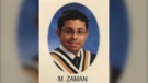 Menhaz Zaman is seen in this graduation photo for the class of 2014 at Bar Oak Secondary School. 