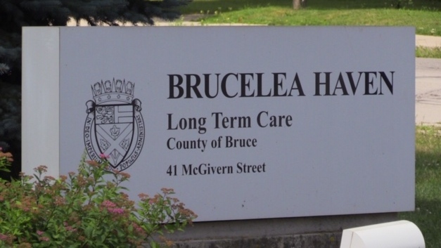 A sign for Brucelea Haven long-term care home in Walkerton, Ont. is seen on Wednesday, July 31, 2019. (Scott Miller / CTV London)