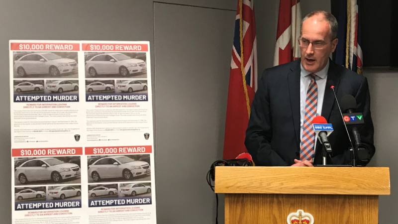Det.-Sgt. Alex Krygsman speaks to reporters at a news conference in London, Ont., on Thursday, Aug. 1, 2019. (Sean Irvine / CTV London)