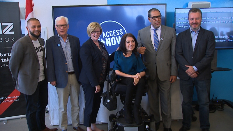 The new accessibility app, AccessNow, was announced Thursday morning. (CTV News Toronto / Phil Fraboni)
