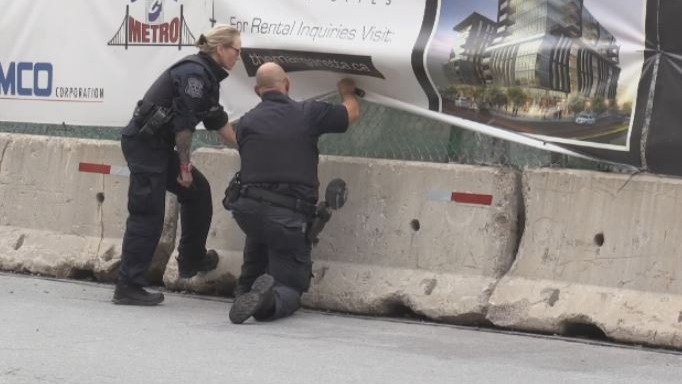 Halifax Regional Police gather evidence as they investigate a shooting on Aug. 9, 2019.