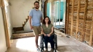Danforth shooting survivor Danielle Kane and her boyfriend Jerry Pinksen are in the process of renovating their new home to be wheelchair-accessible. (Natalie Johnson/CTV News Toronto)