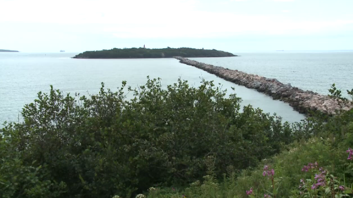 From a distant vantage point, the breakwater to Partridge Island in Saint John Harbour appears relatively flat -- but two hikers learned the hard way this past weekend that it's not.