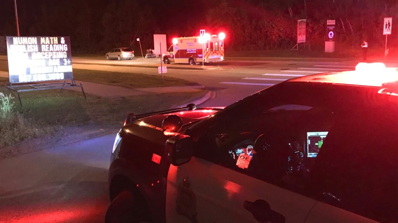 Winterburn Road between 96 and 100 Avenue is closed after an SUV struck a man Monday night.