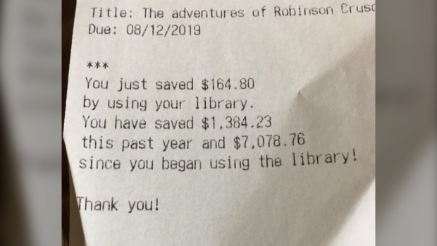 Library receipt 