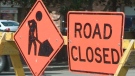 (CTV file image of a road closure sign.)
