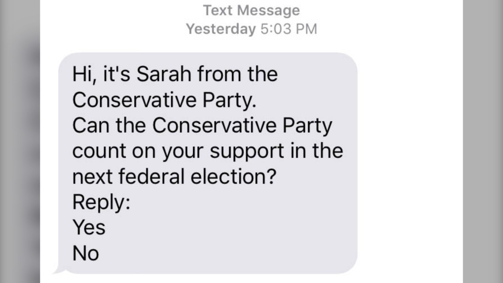 Conservative party text message