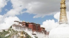 The Potala Palace is seen in the background in Lhasa, the capital of Tibet, China, Monday, Aug. 24, 2009.  (AP Photo) 