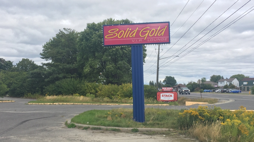 Sign for former Sudbury strip club Solid Gold 