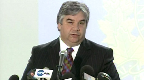 Public Safety Minister Peter Van Loan speaks during a press conference in Ottawa, Tuesday, Aug. 25, 2009.