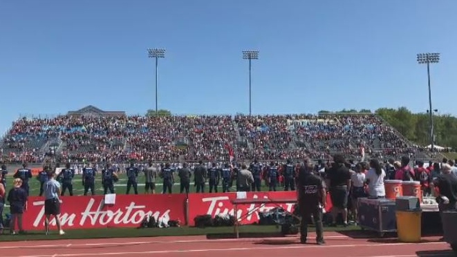 Fans gather at Moncton Stadium for Touchdown Atlantic on Aug. 25, 2019.