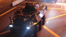 PLA armored personnel carrier enters Hong Kong