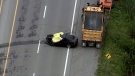 The scene of a deadly crash in Pickering is seen. (CTV News Toronto Chopper) 