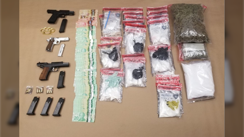 Police seized guns, cash, and drugs in a south-end bust Thursday, Aug. 29, 2019. (Photo: Ottawa Police)