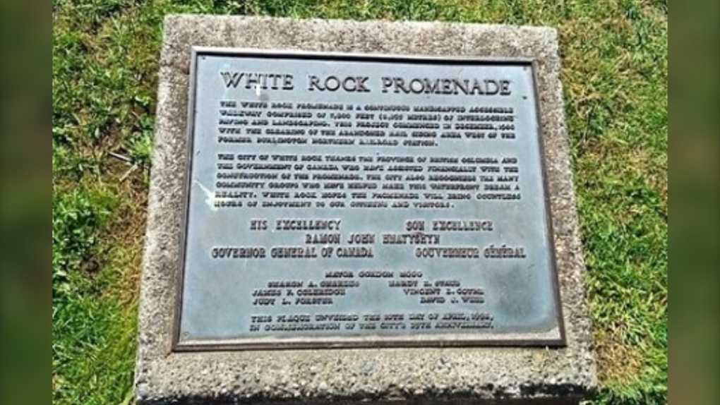 White Rock Pier plaque