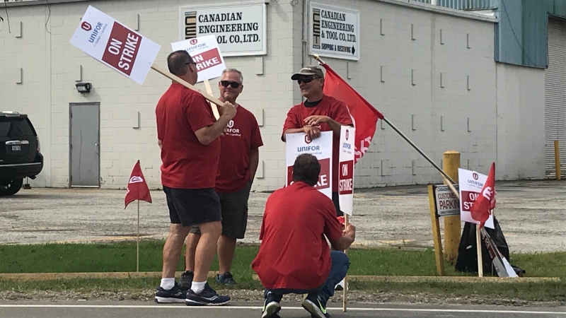 Workers at Canadian Engineering & Tool Co. Ltd. hit the picket lines Tuesday, Sept. 3, 2019. (Rich Garton / CTV Windsor)