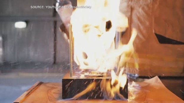 "Flame jetting" is seen in a video released by the Ontario Fire Marshal. (Youtube)