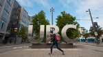 The UBC sign is pictured at the University of British Columbia in Vancouver, Tuesday, Apr 23, 2019. THE CANADIAN PRESS/Jonathan Hayward
