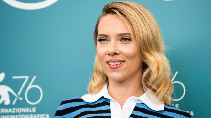 FILE - This Aug. 29, 2019 file photo shows actress Scarlett Johansson at the photo call for the film 'Marriage Story' at the 76th edition of the Venice Film Festival in Venice, Italy.  (Photo by Arthur Mola/Invision/AP, File)