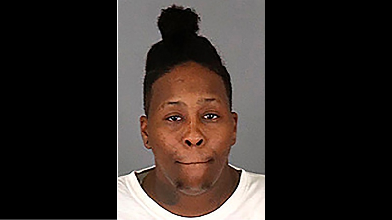 This undated photo released by the Riverside County Sheriff's Department on Saturday, Sept. 7, 2019 shows Kimesha Williams. A relative of NBA star Kawhi Leonard has confirmed his sister, Kimesha Williams, is one of two women accused of robbing and killing an elderly woman at a Southern California casino. (Riverside County Sheriff's Department via AP)