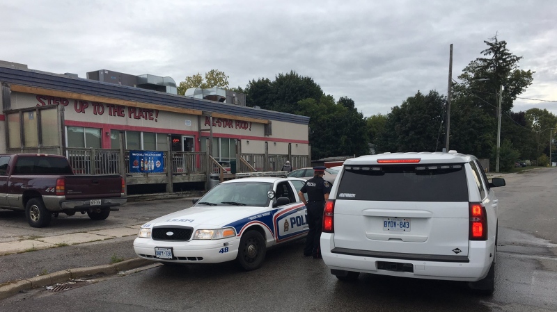 Police investigate a stabbing in the east end of London, Ont. on Sunday, Sept. 8, 2019. (Brent Lale / CTV London)