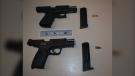 A 9 mm Glock semi-automatic pistol and a 9mm Smith and Wesson semi-automatic pistol were recovered by police. (Toronto Police Services)
