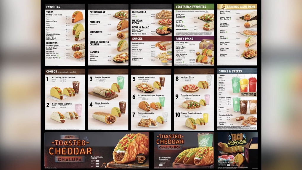Taco Bell vegetarian section