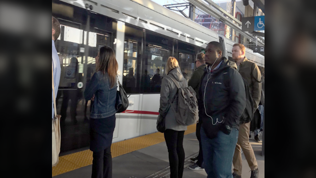 Ottawa's new light rail transit system passed its first big test during Monday morning's commute. (Graham Richardson/CTV)