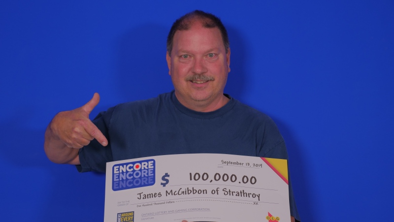James McGibbon, 52, of Strathroy, won $100,000 on Lotto Max Encore.
(Source: OLG) 