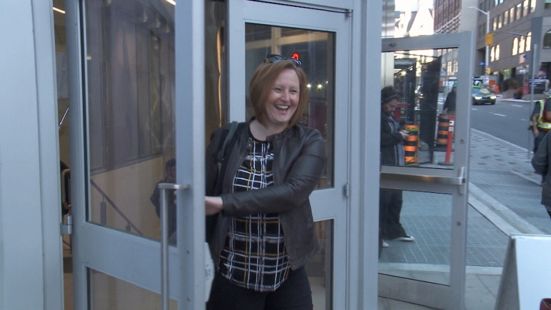 Alyson Fair at Parliament station after her commute on Ottawa's new Light Rail Transit system on Monday, Sept. 16, 2019.