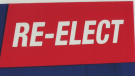 Stephen Woodworth's election signs say "re-elect" on them, even though he's not the incumbent. He was the MP for Kitchener centre from 2008 until 2015.
