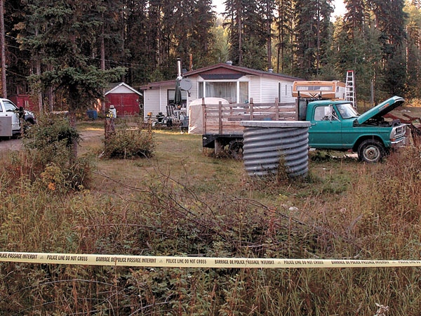 RCMP investigators are searching a rural property west of Prince George as part of an unsolved historic homicide case. August 27, 2009. 