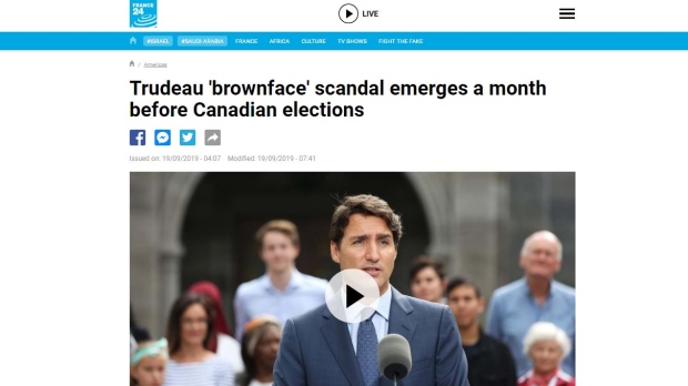 France 24 on Trudeau photo scandal