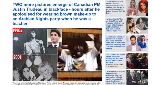 Daily Mail on Trudeau photo scandal