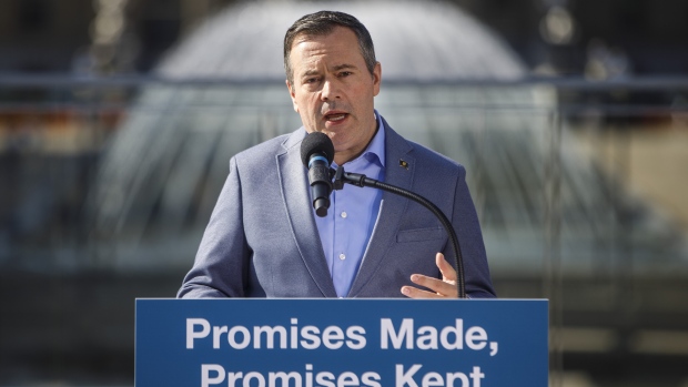 Alberta Premier Jason Kenney speaks at a press conference in Edmonton on August 7, 2019. THE CANADIAN PRESS/Jason Franson