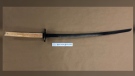 The Alberta Serious Incident Response Team provided an image of the Katana sword they say the woman was brandishing. Sept. 24, 2019. (Handout)