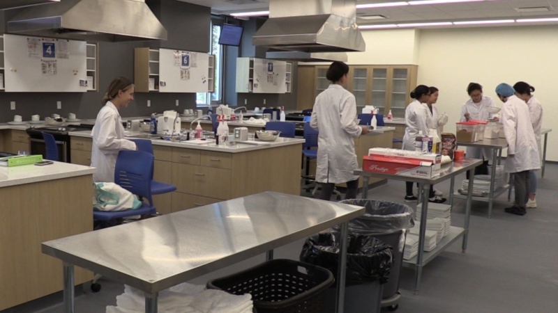 The new food and nutrition labs are seen at Brescia University College in London, Ont. on Thursday, Sept. 26, 2019. (Celine Moreau / CTV London)