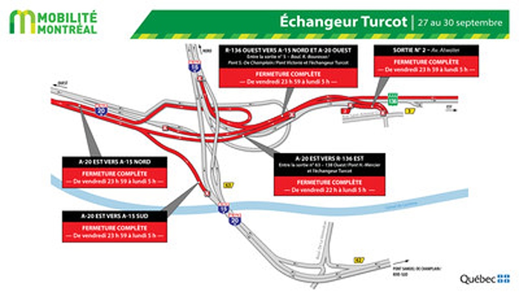 Turcot work will mean a series of weekend closures