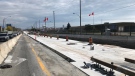 Construction work continues at Eglinton and Pharmacy. (Brian Weatherhead / CTV News Toronto)