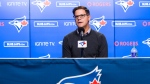 Ross Atkins, general manager of the Toronto Blue Jays, speaks to the media during the end-of-the-season press conference in Toronto on Tuesday, October 1, 2019. THE CANADIAN PRESS/Nathan Denette