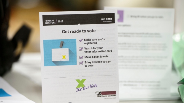 Elections materials are displayed at the Elections Canada distribution centre as workers prepare shipments in Ottawa on Thursday, Aug. 29, 2019. THE CANADIAN PRESS/Sean Kilpatrick