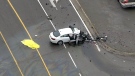 The scene of a double fatal collision in north Oshawa on Oct. 3, 2019 is seen. (CTV News Toronto Chopper) 