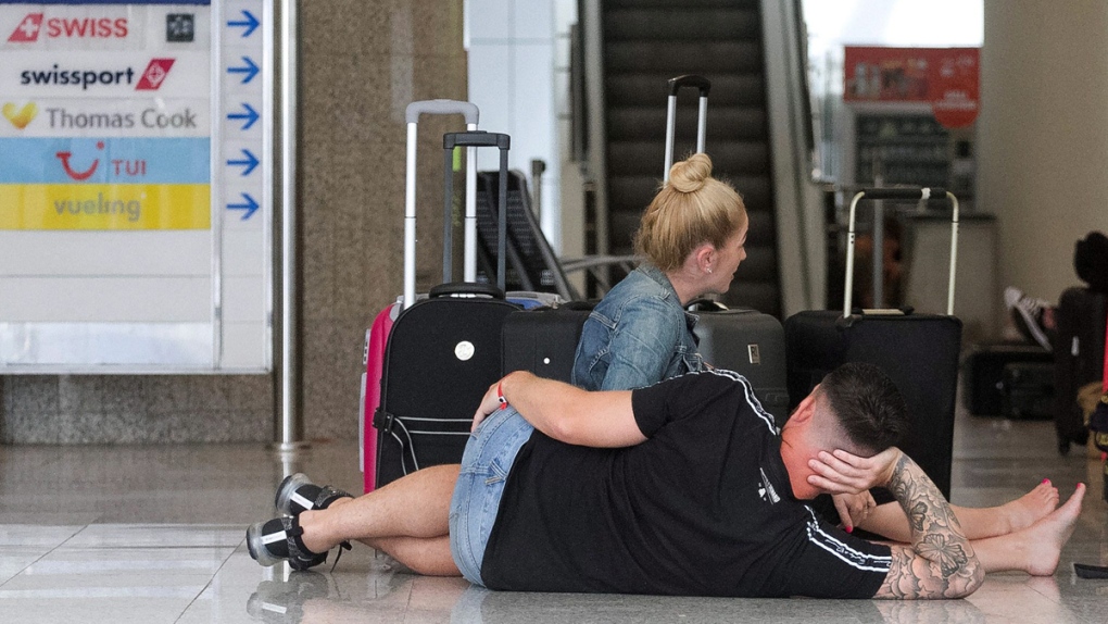 Stranded passengers at Palma de Mallorca airport
