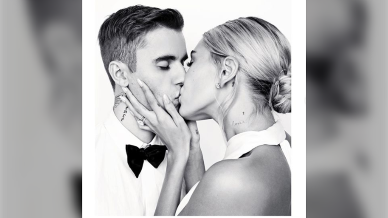 Justin and Hailey Bieber at their wedding celebration on Sept. 30, 2019. Photo: Instagram