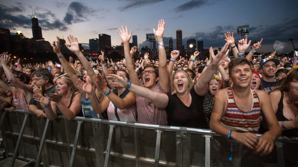 Concertgoers at the Lollapalooza Festival